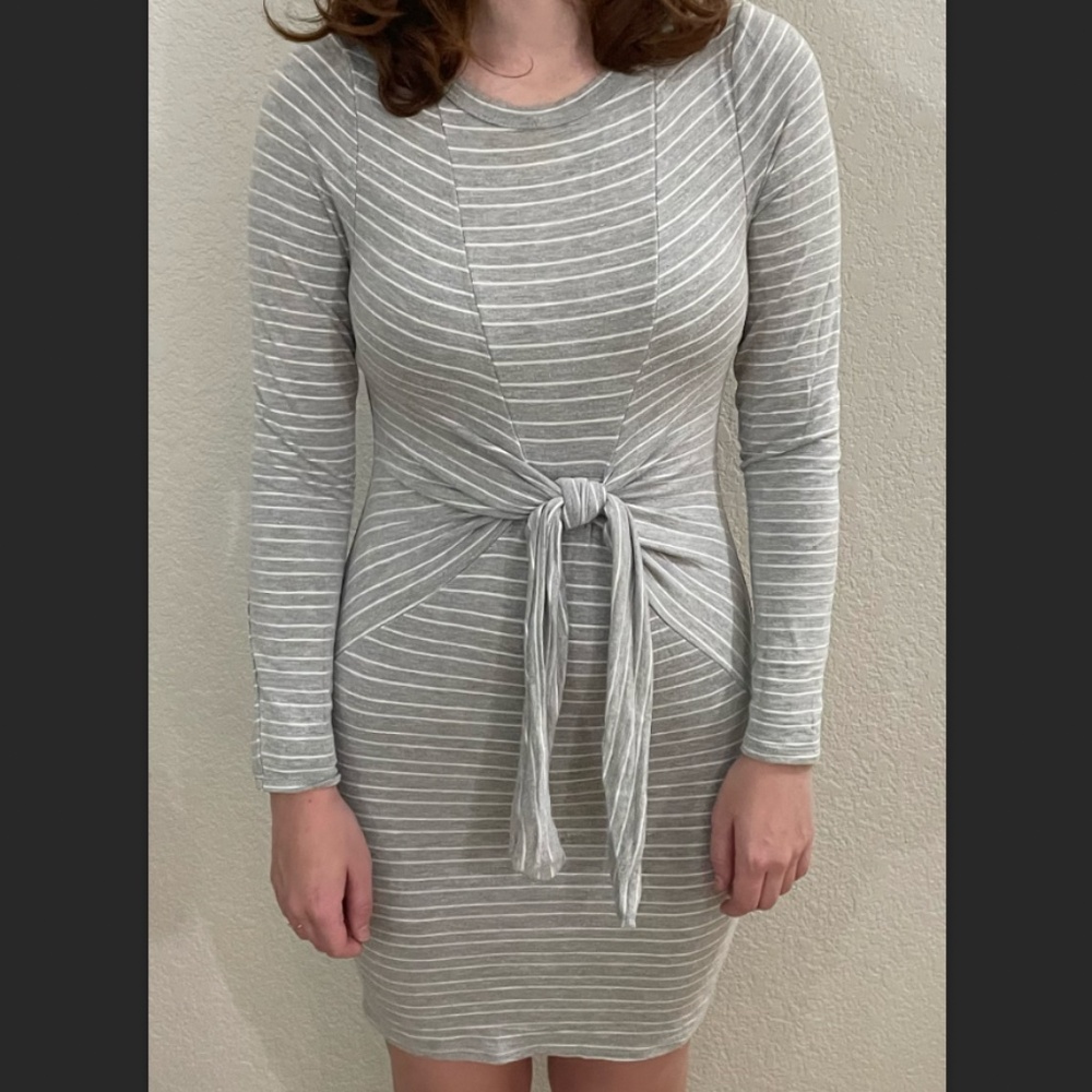 Grey Striped Dress
